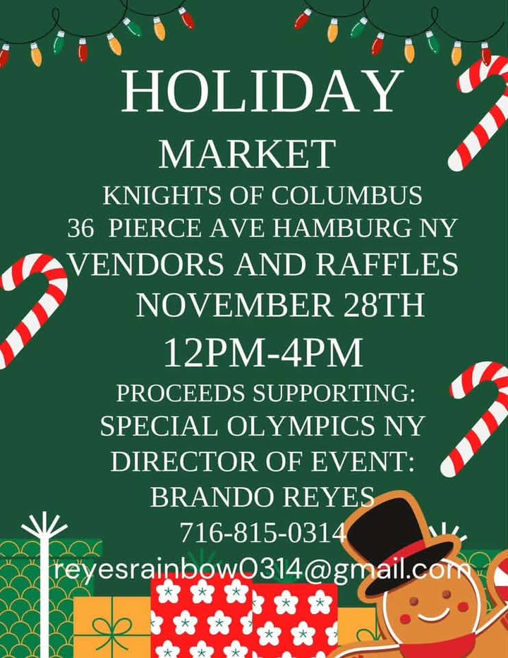 Flyer for Holiday Market Supporting Special Olympics NY